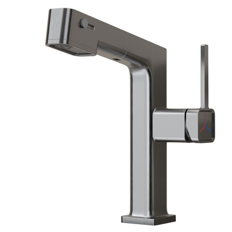 Sly Zink Messing gebürstete Waffe Metall Ein Griff Messing Badezimmer Wasserhahn kaltes Hot Mixer Badezimmer Tap Wasserhahn