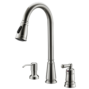 Sly gebürstete Nickel -Pull -Down -Sprühchen -Spülbecken Wasserhahn 3 -Wege Wassermischer Hahn 