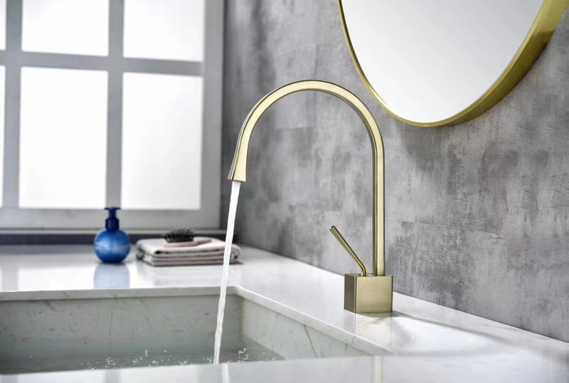 Sly Messing gebürstet Zirkonium Gold Eingriff Becken Chrom Fertiger billiges Zinkbecken Wasserhahn Badezimmer