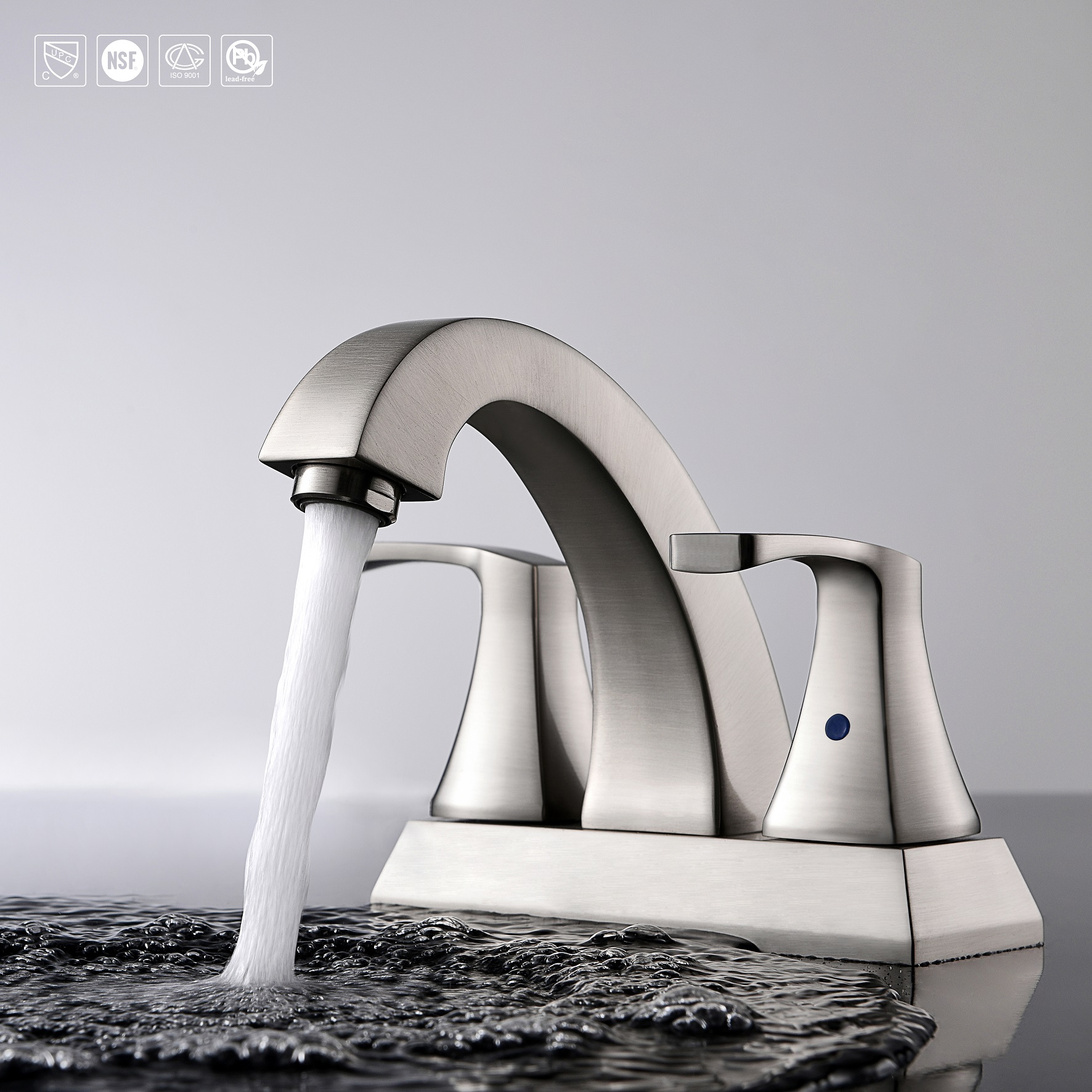 Schlau gebürstete Nickel -Waschbecken Wasserhahn Deck ein Loch Wasserhahn montieren