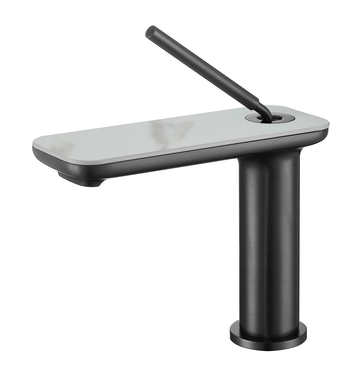 Sly Messing Titanium Gold Eingriff eins Loch moderner Waschbecken Wasserhahn