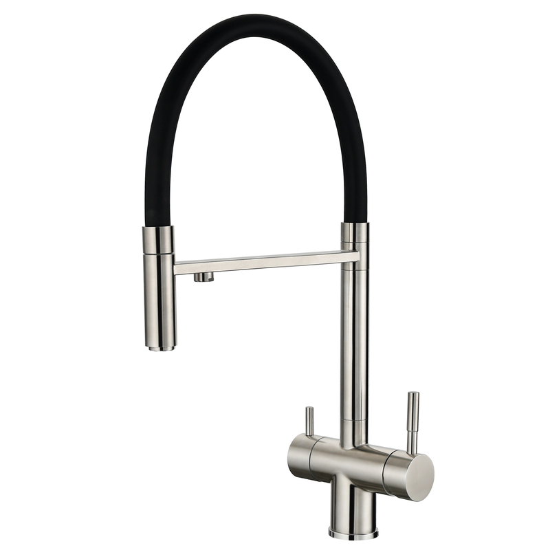 Sly Populär S304 gebürstet Nickelfarbe ausziehen 3 -Wege -Küchenmixer Filer Wasserhahn