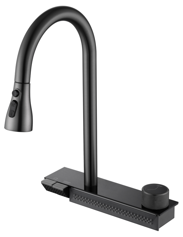 Schlauer multifunktionaler Wal Wasserfall Großer Saken Set heißer Verkauf Wasserfall Waschbecken S.S304 gebürstete Pistole Metall