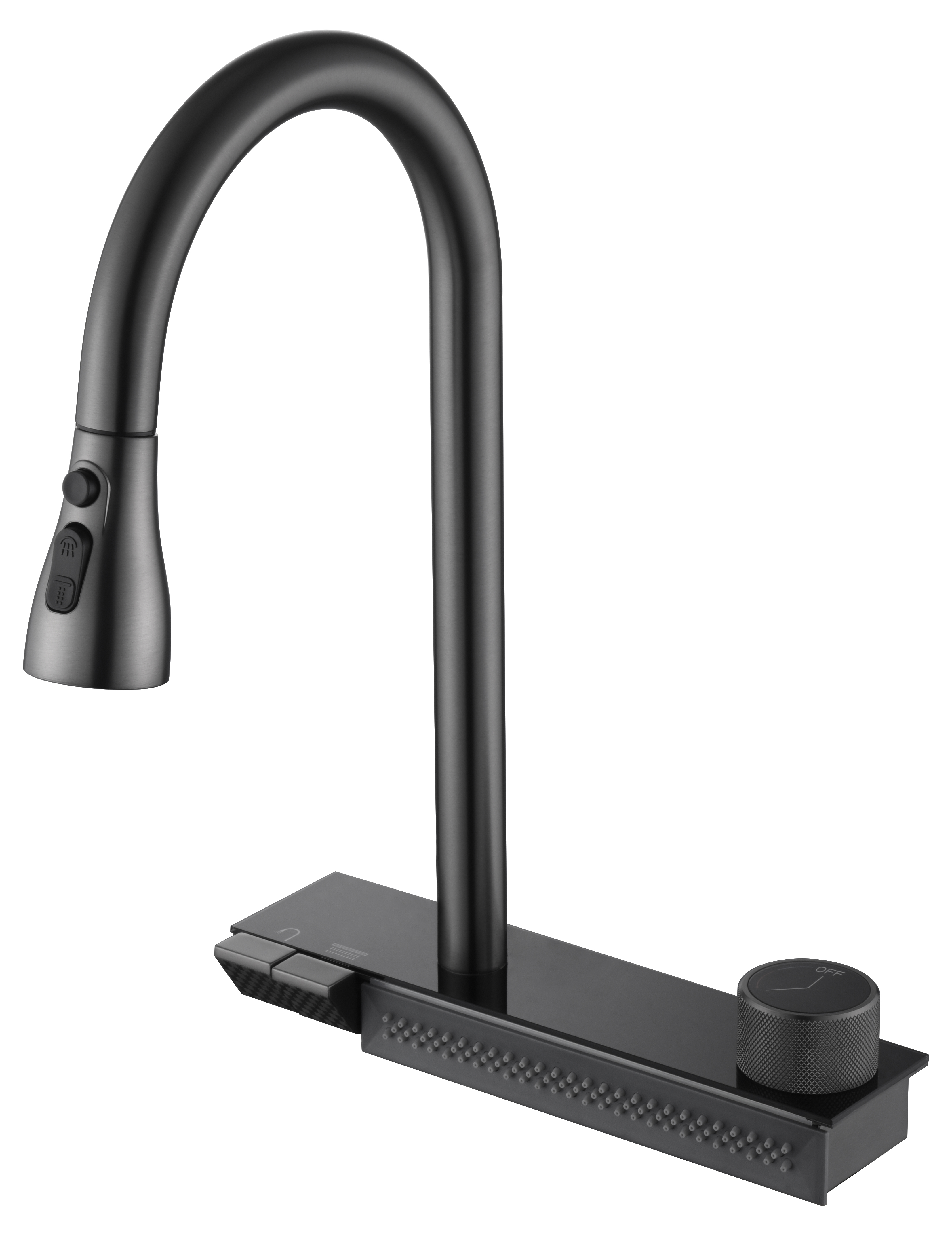 Schlauer multifunktionaler Wal Wasserfall Großer Saken Set heißer Verkauf Wasserfall Waschbecken S.S304 gebürstete Pistole Metall