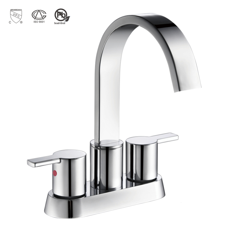 China Factory Centerset Heißer/kalter Badezimmer Wasserhahn Zwei -Hand -Wasserhahnbecken Wasserhahn gebürstetes Gold