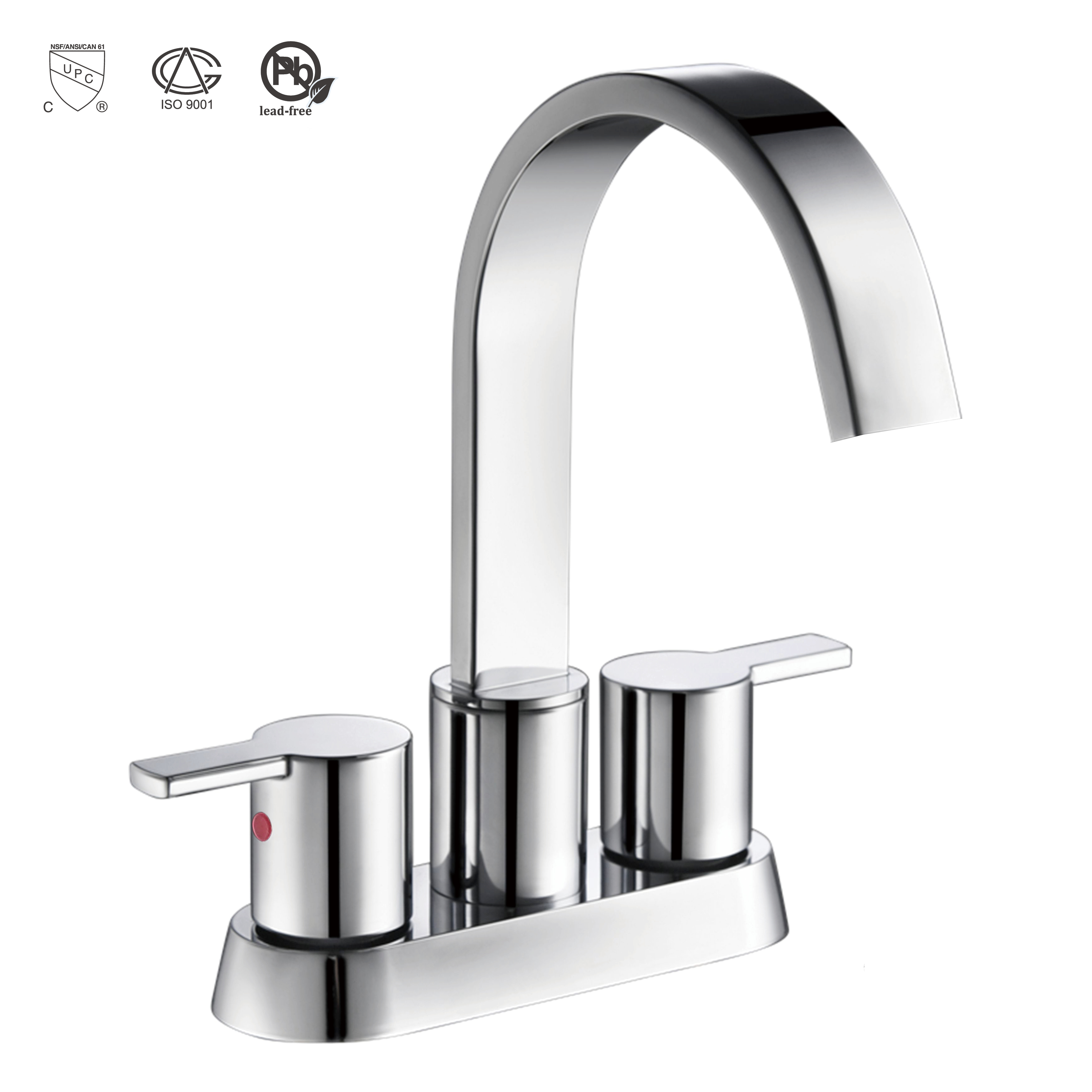 China Factory Centerset Heißer/kalter Badezimmer Wasserhahn Zwei -Hand -Wasserhahnbecken Wasserhahn gebürstetes Gold
