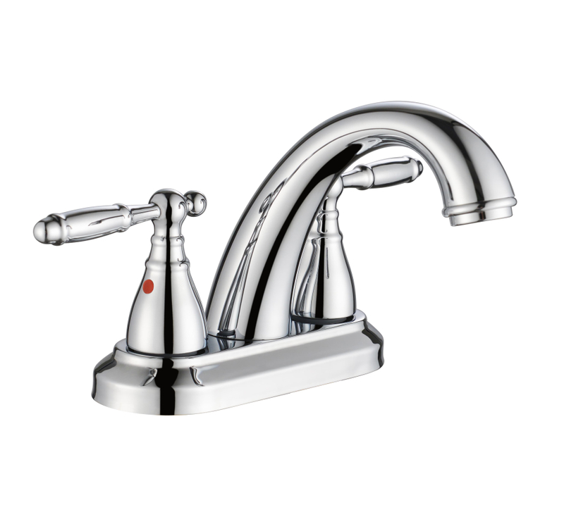 Sly Dual Griff 4-Zoll-Mittel-Wasserhahn-Chrom-Stangen-Badezimmer Wasserhahn