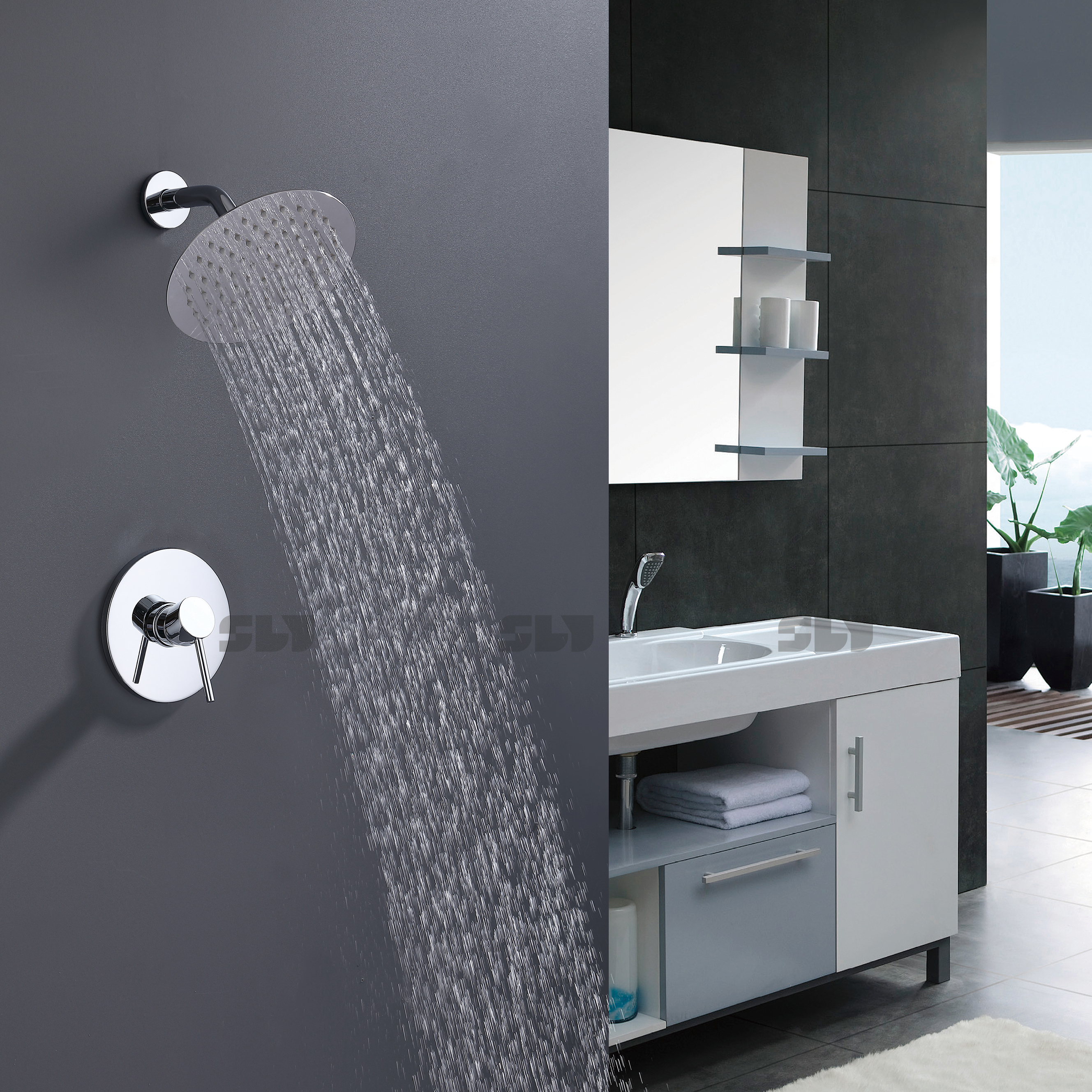 Duschkopf und Wasserhahn