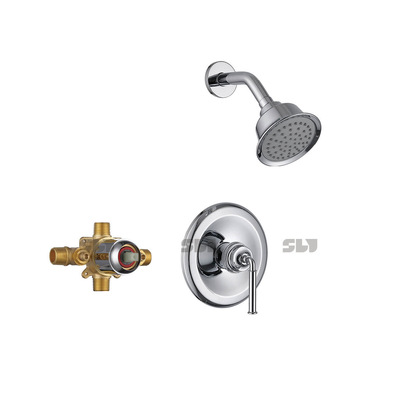 SLY Unterputz-Badewannen-Duschbatterie, mattschwarz, Duscharmatur, Messing