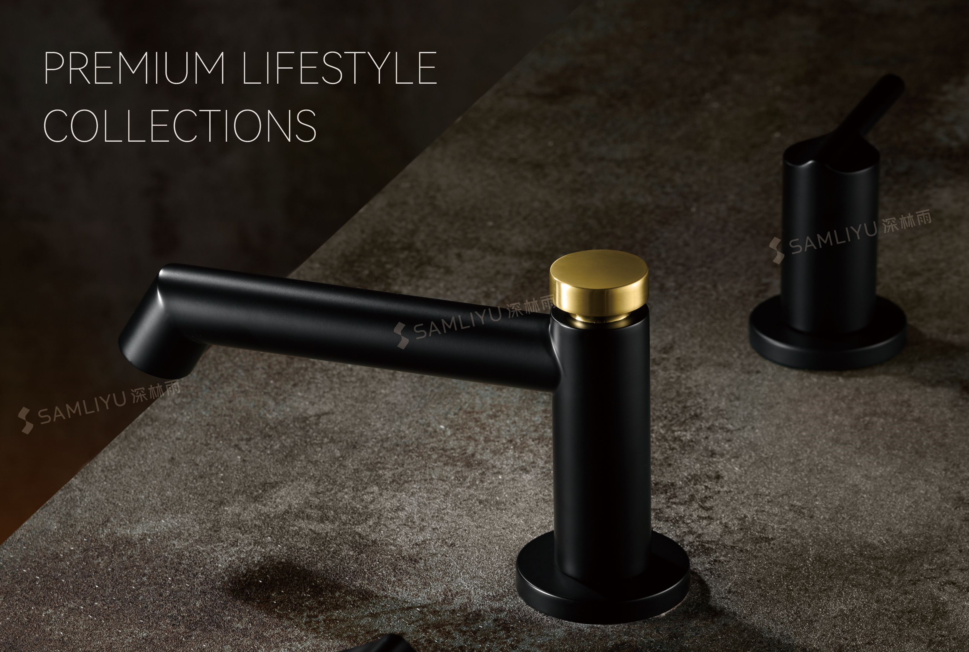 schwarzer Badezimmerhahn