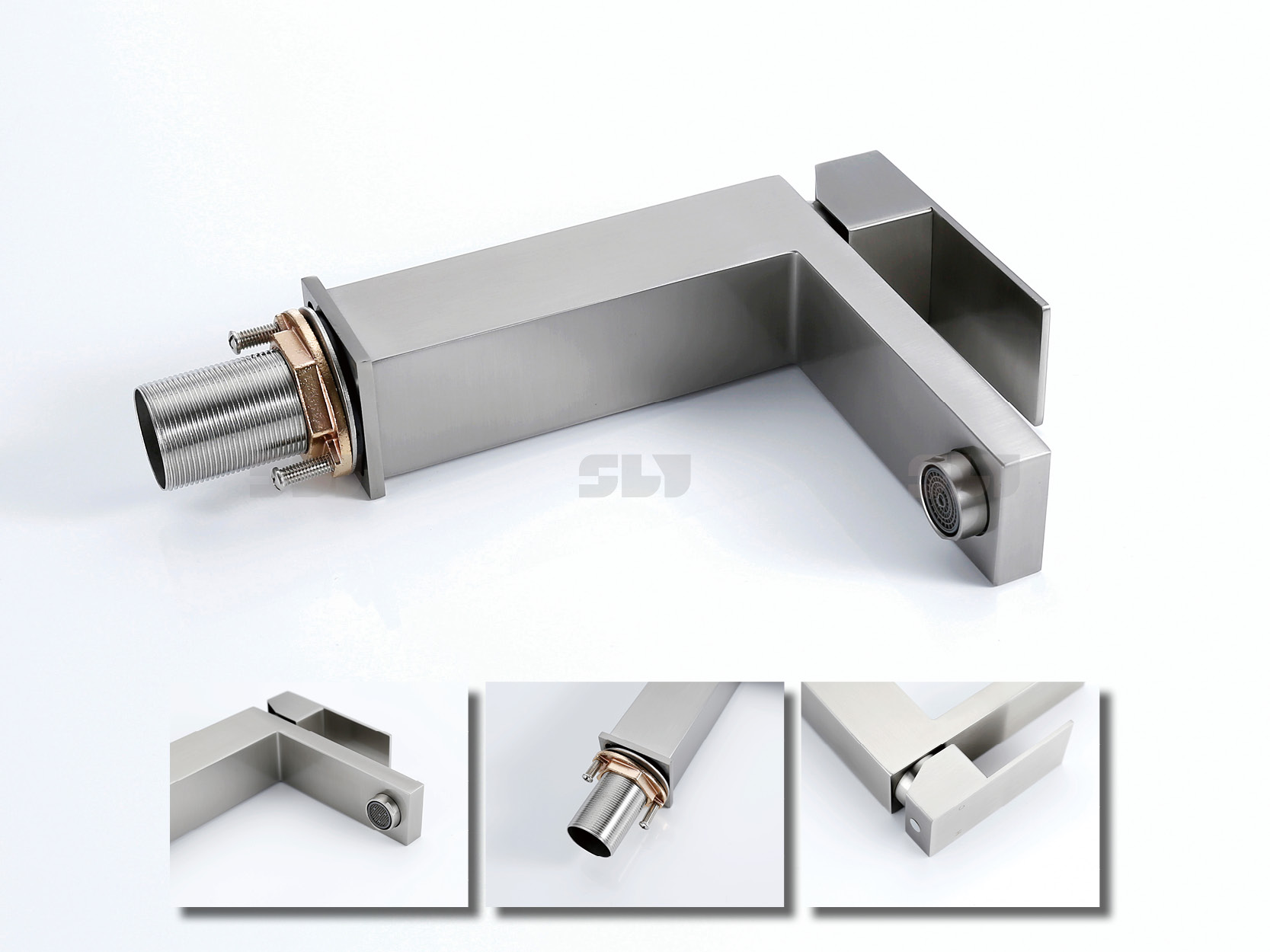 Wasserhahn aus geb&uuml;rstetem Nickel