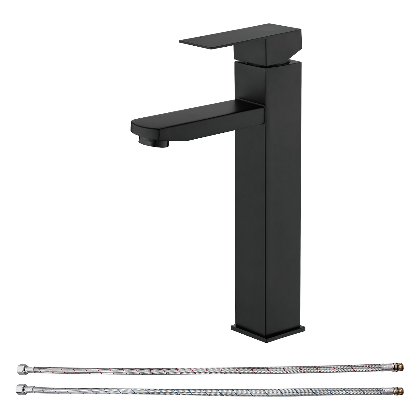 Sly Matte Black Black Griffe Messingbecken Wasserhahn Decked montiertes kaltes heißes Wasserkapsel Badezimmer