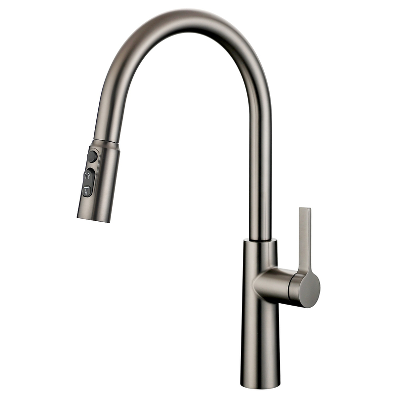 Sly gebürstete Gun Metal Fashion Ausziehen Sprühbecken Küche Taps Waschbecken Wasserhähne