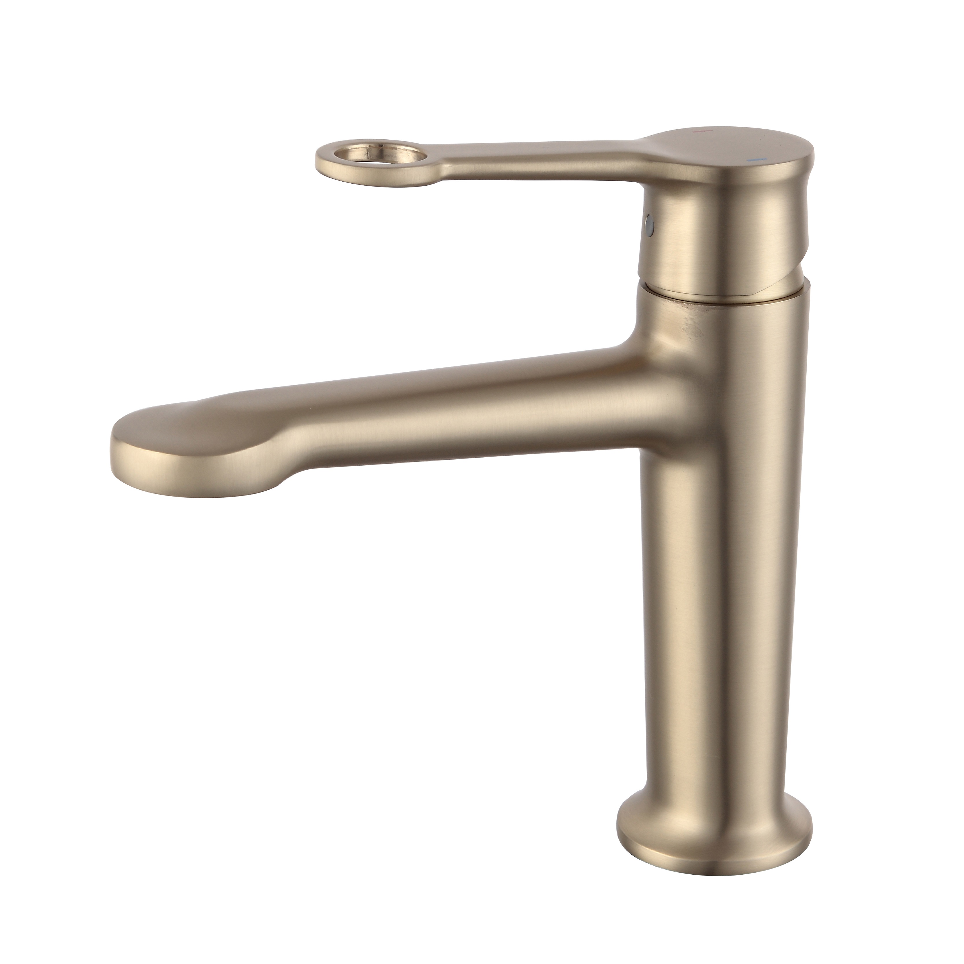 Sly Messing Matte Black Smart Home Basin Tap Messing Badezimmer Wasserhahn mit Griff und einzelnes Loch
