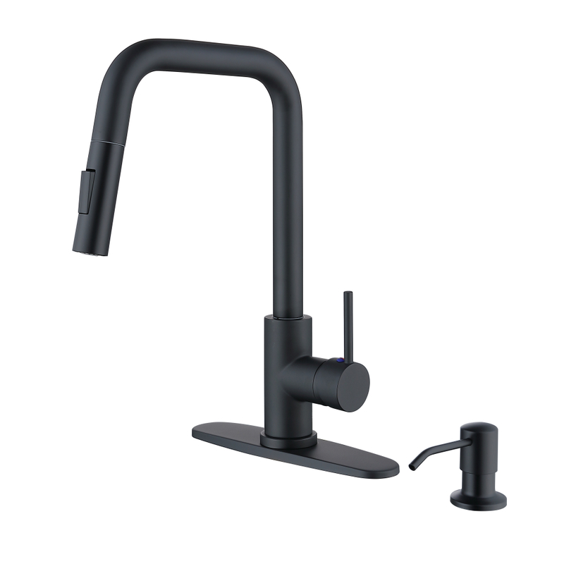Sly gebürstet Nickel Haushalt heiß und kalte schwarze Ziehküchenspüle Wasserhahn Wasserhahn
