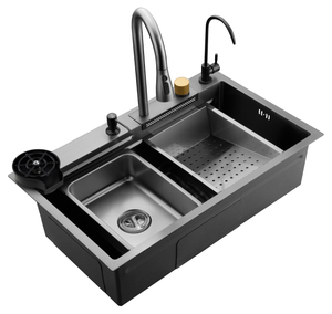 Sly hochwertiger Wasserfall gebürstete Waffe Metall Waschbecken Einer Schüssel Waschbecken für das Leben mit modernem Stil 