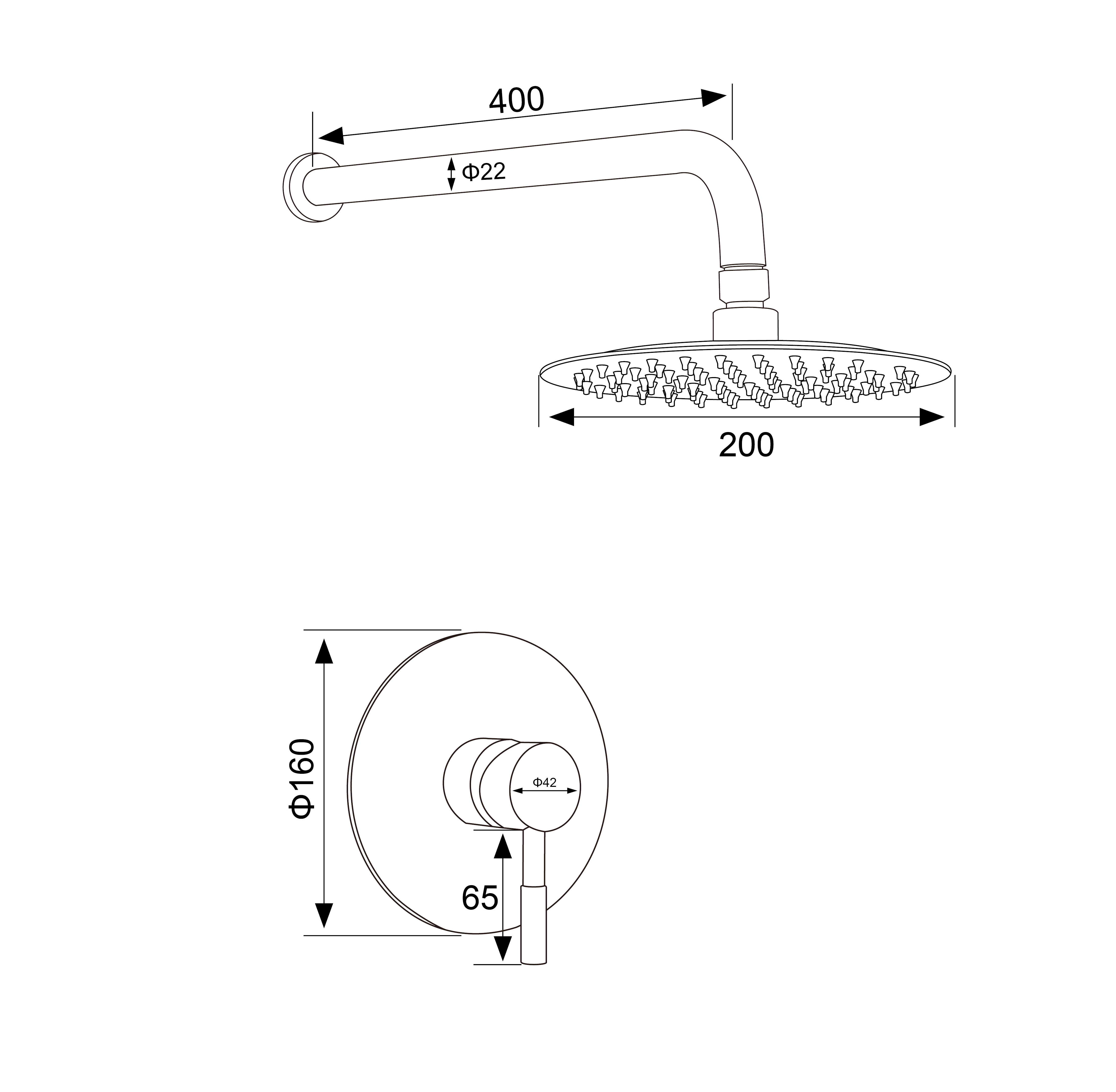 Dusche Set Wandmontage Niederschlag