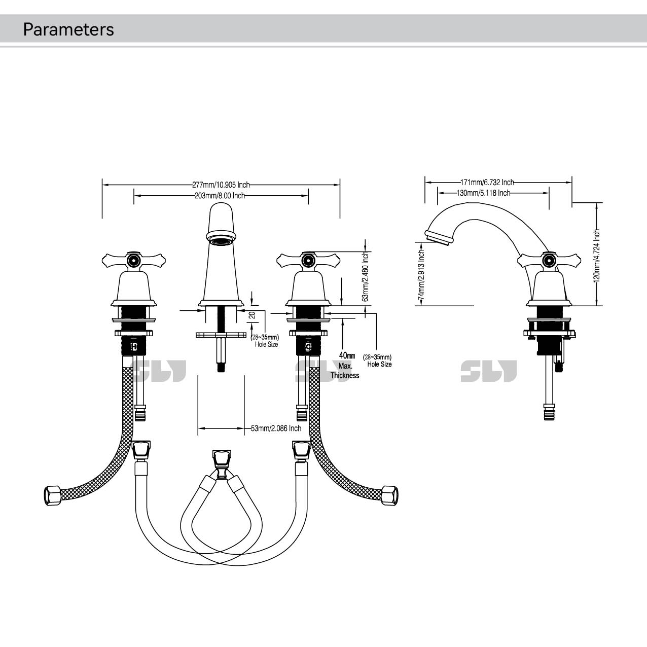 4-Zoll-Spreizbadarmaturen