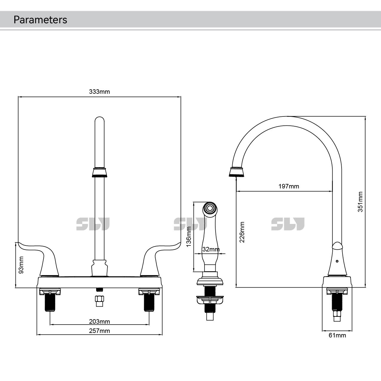 ater Mischbatterie K&uuml;chenarmatur mit Spr&uuml;her