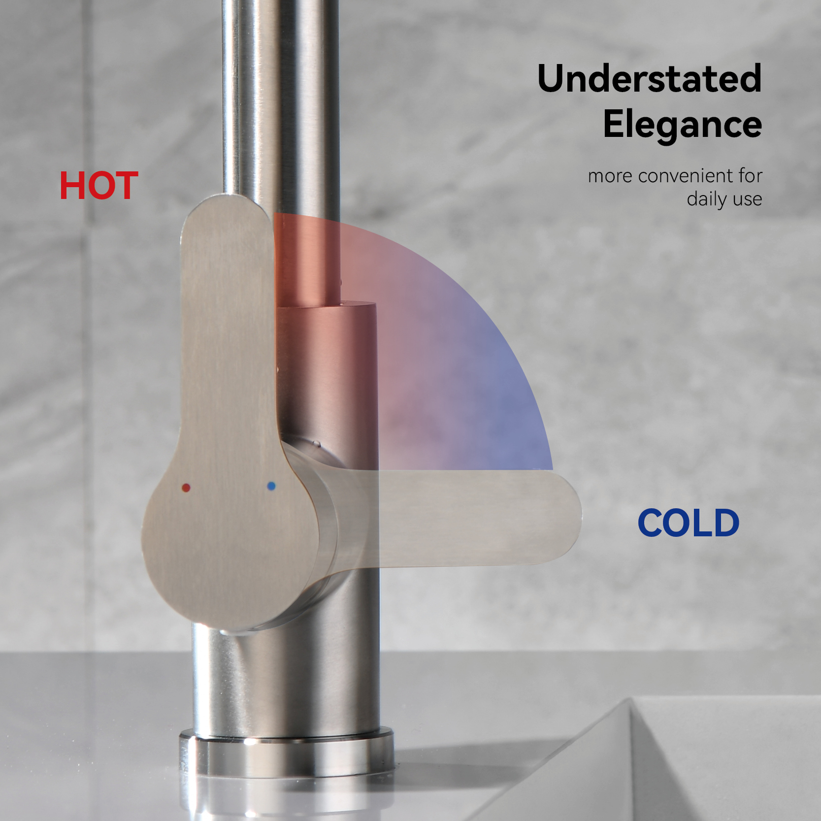 K&uuml;chenarmatur aus geb&uuml;rstetem Gold