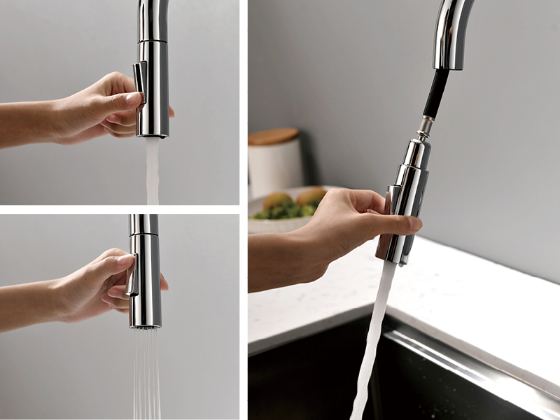 Luxus-K&uuml;chenarmaturen mit herunterziehbarer Brause