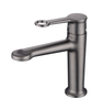 Sly Messing Matte Black Smart Home Basin Tap Messing Badezimmer Wasserhahn mit Griff und einzelnes Loch