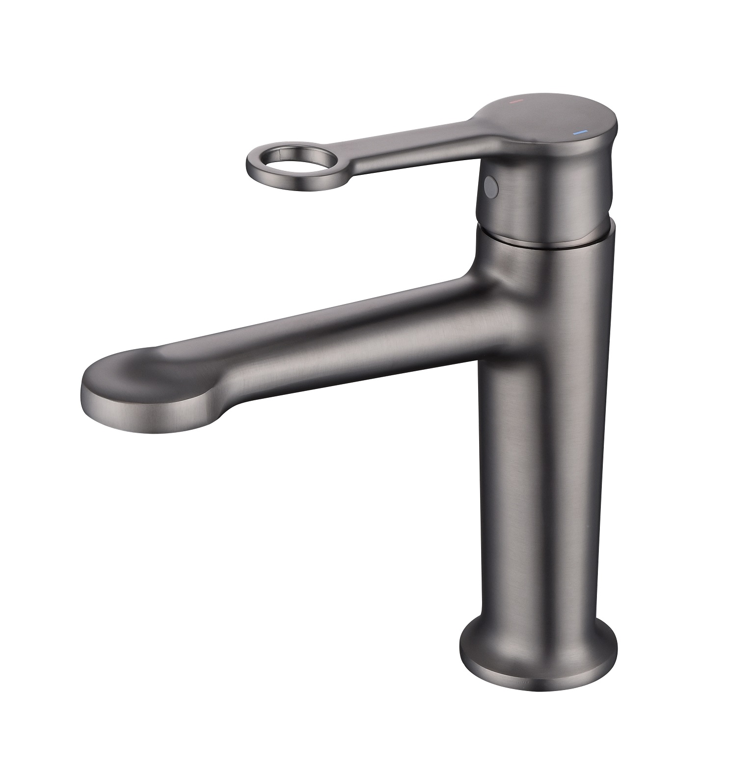 Sly Messing Matte Black Smart Home Basin Tap Messing Badezimmer Wasserhahn mit Griff und einzelnes Loch