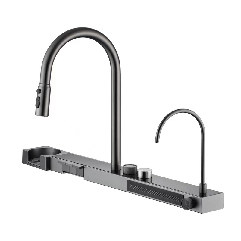 Sly hochwertige gebürstete Pistole Metall Küche Spüle Modernes Wasserfall Spülbecken Smart Hand Made Küchenspüle Fregadero