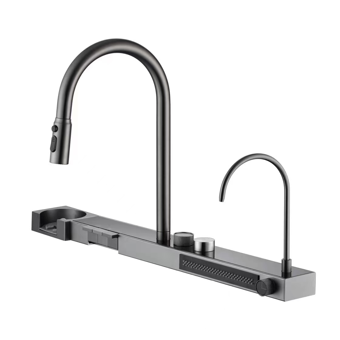 Sly hochwertige gebürstete Pistole Metall Küche Spüle Modernes Wasserfall Spülbecken Smart Hand Made Küchenspüle Fregadero