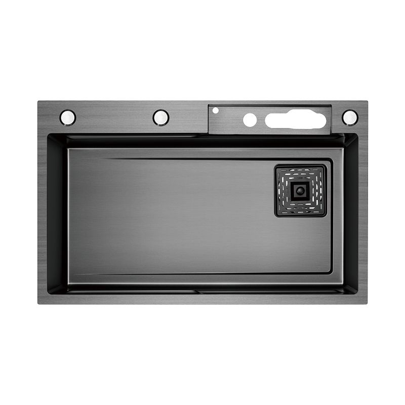 Samliyu küchenwasserfall unter dem Haus Große Einwaschbecken S.S304 gebürstete Waffen -Waschbecken Key Hai Digitale Anzeige Flieger Regen Wasserhahn