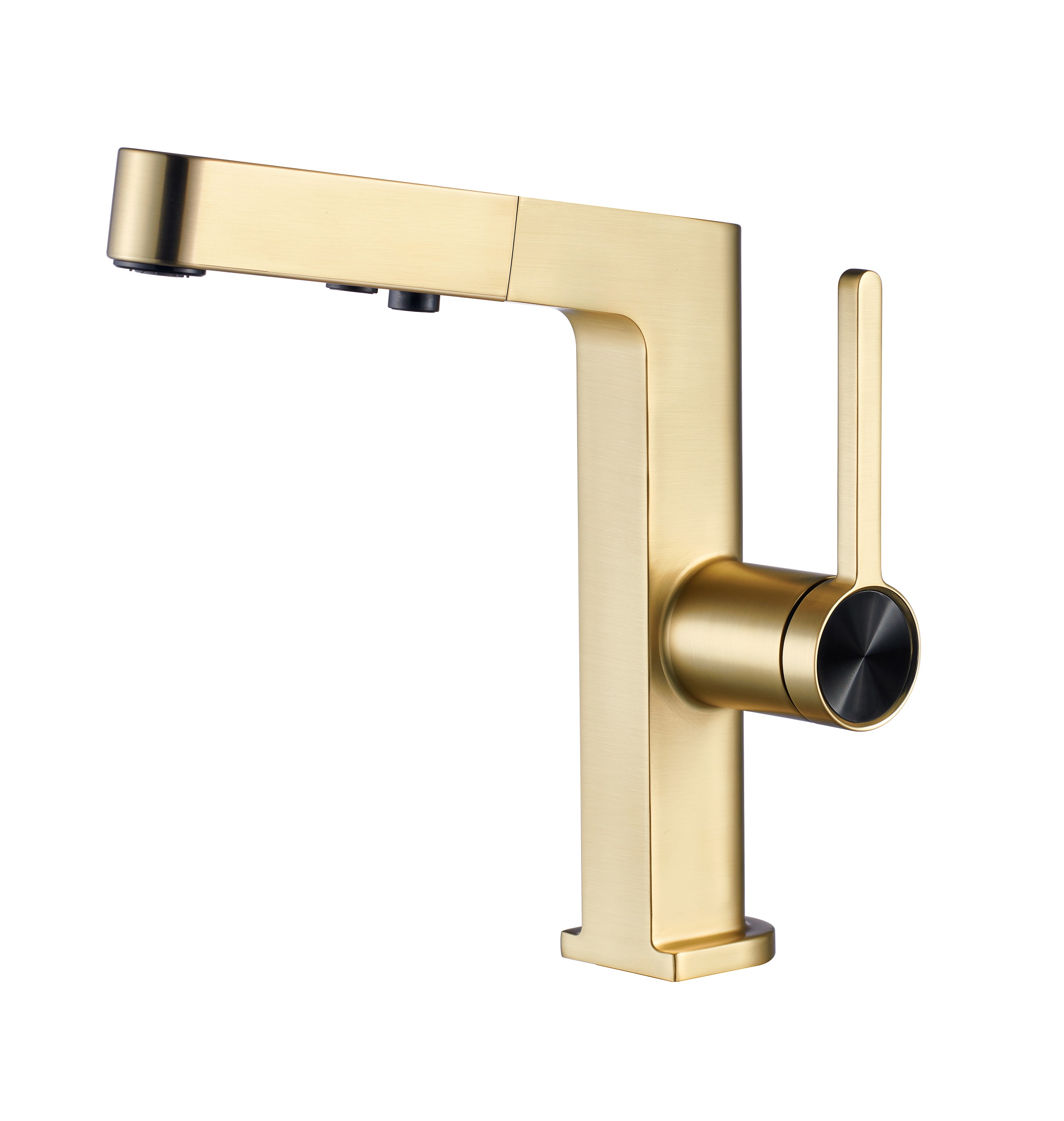 Schlaues Zink gebürstete Gun Metal Modernes Badezimmer Einleiche Griff Waschbecken Wasserhähne Mixer Haken