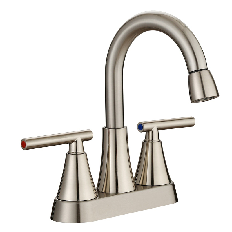 Sly gebürstete Nickel Luxus Dual Griff Centerset Badezimmer Becken Waschbecken Wasserhähne Wasserhähne