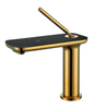 Sly Messing Titanium Gold Eingriff eins Loch moderner Waschbecken Wasserhahn