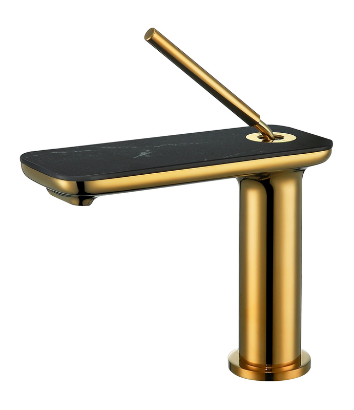 Sly Messing Titanium Gold Eingriff eins Loch moderner Waschbecken Wasserhahn
