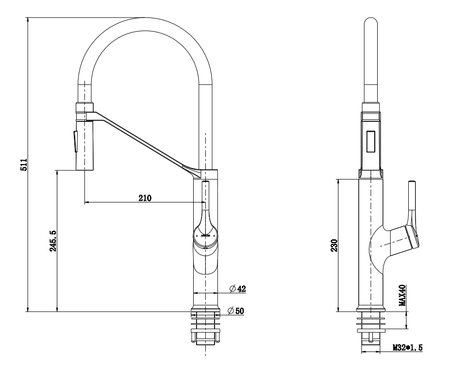 neuer schwarzer Lederrohr Waschbecken Wasserhahn Spr&uuml;hchen K&uuml;che