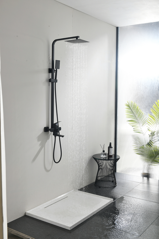 Samliyu 3 Funktionen mattes schwarzes Badezimmer Set Outdoor Exponed Duschsystem