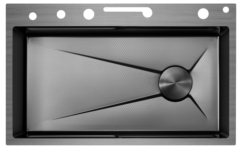 Sly hochwertige gebürstete Pistole Metall Küche Spüle Modernes Wasserfall Spülbecken Smart Hand Made Küchenspüle Fregadero