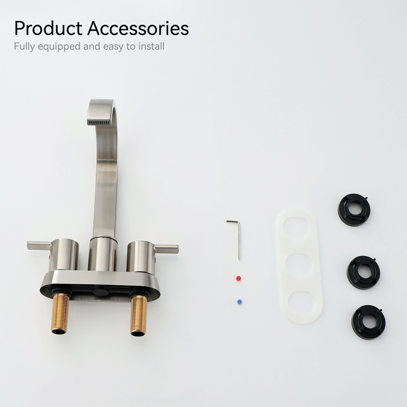 Schlauer gebürsteter Nickel Moderner Spüle Wasserhahn Badezimmer Waschbecken 3 Loch Badezimmer Wasserhahn