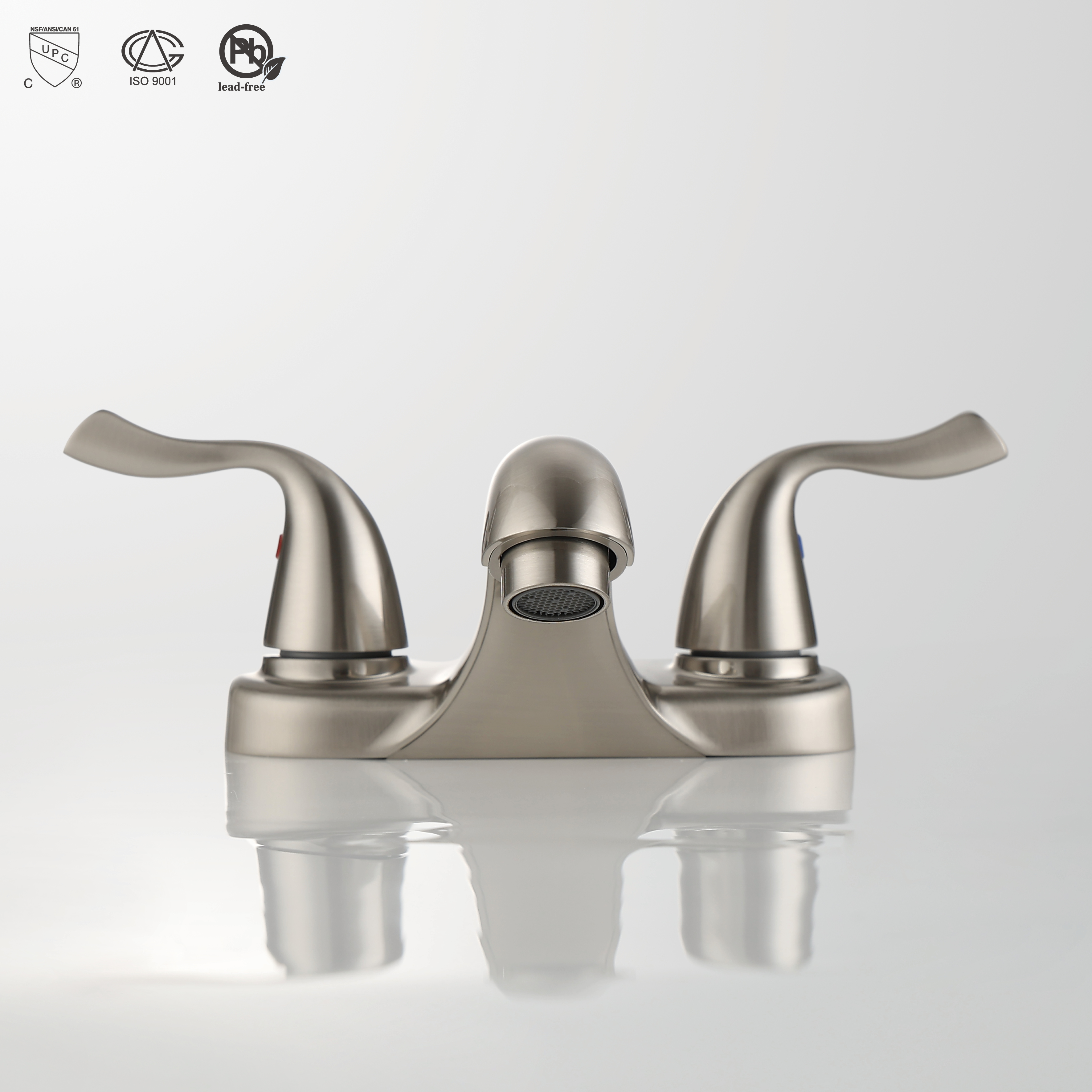 Schlaues Doppelgriff Doppel -Loch -Zentrenset Toilette Wasserhahn Badezimmer 4 Zoll Becken Wasserhahn