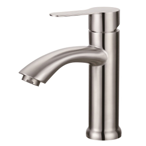 Sly gebürstete Nickel -Badezimmer -Wasserhahn heißer kaltes Wassermixer Tippschalter oberes Basin