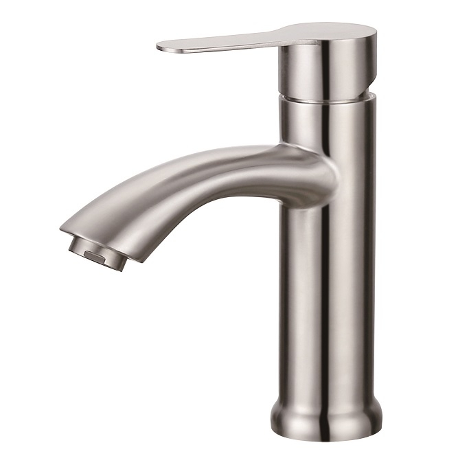 Sly gebürstete Nickel -Badezimmer -Wasserhahn heißer kaltes Wassermixer Tippschalter oberes Basin
