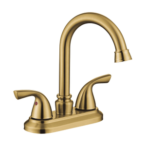 Schlaues Luxus zwei Griffe 2 Griff Badezimmer Wasserhahn gebürstetes Gold