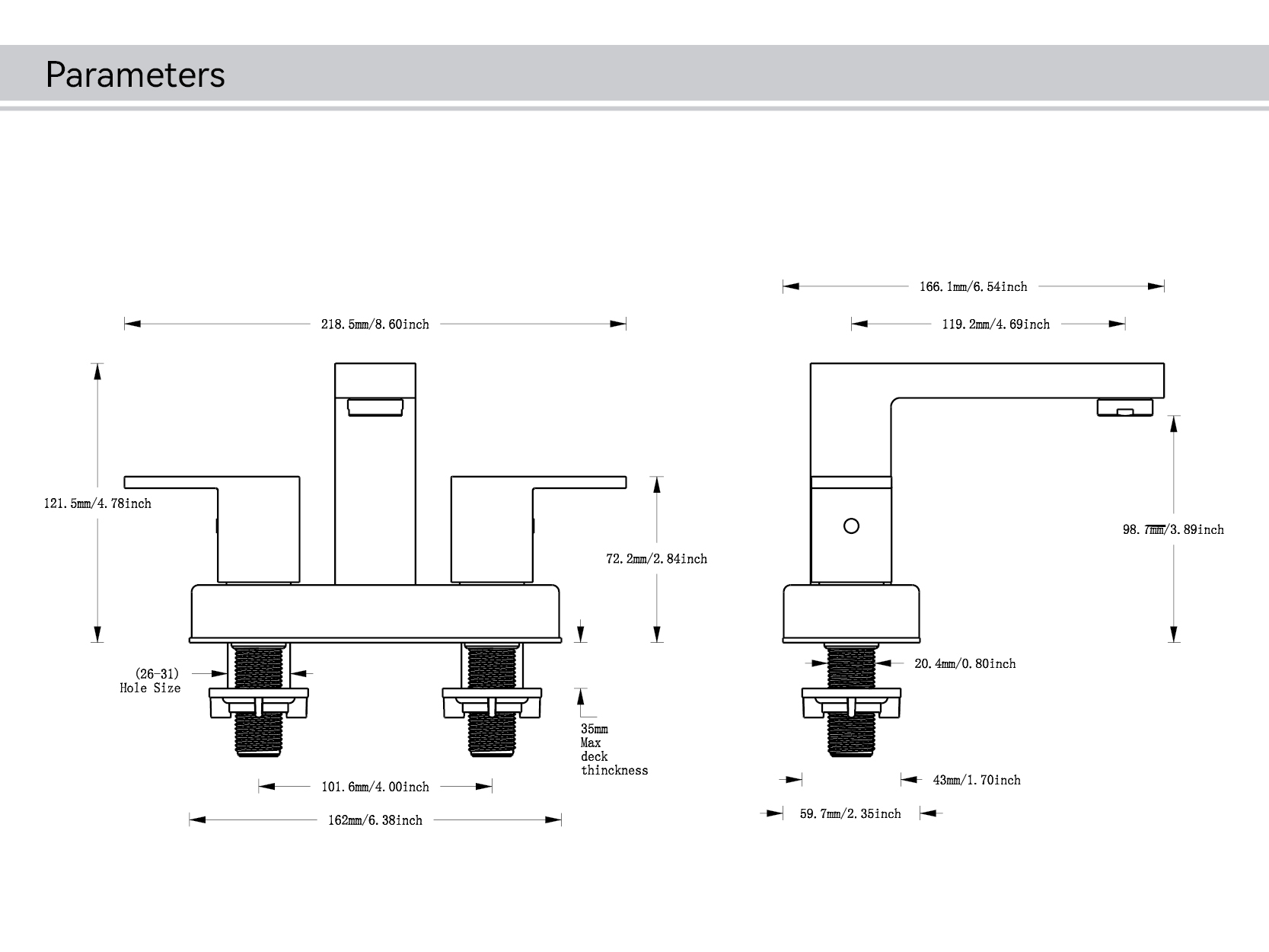 Badezimmerwaschbecken mit Wasserh&auml;hnen