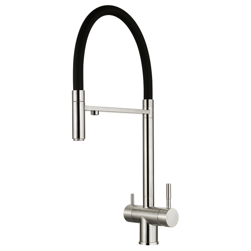 Sly hochwertiger Drei-in-Eins-Edelstahl-Küchenarmatur heißer kalter Rotatable Purify Küchenarmatur