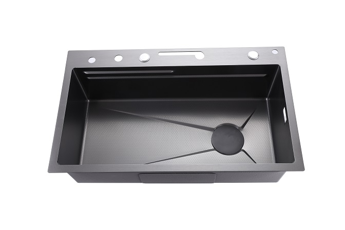 Sly hochwertige gebürstete Pistole Metall Küche Spüle Modernes Wasserfall Spülbecken Smart Hand Made Küchenspüle Fregadero
